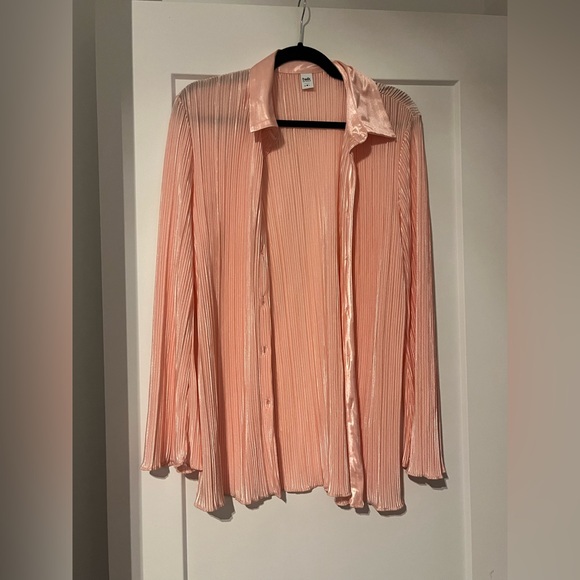 Simons Twik Pleated Shirt & Pants Set Pink Size L NWOT - Picture 3 of 13